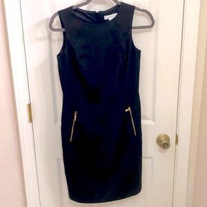Liz Claiborne Little Black Sleeveless Dress with Gold Zippers